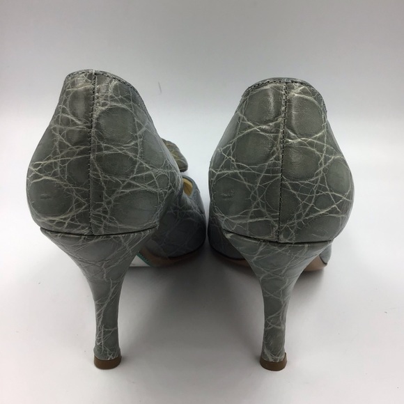 NEW PRADA Vintage Grey Crocodile Pumps 39 9 Heels Shoes Alligator Authentic - Picture 5 of 6